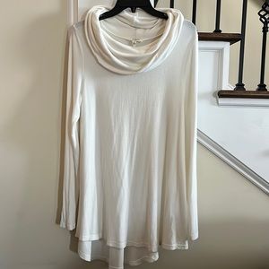 White Cow Neck Top